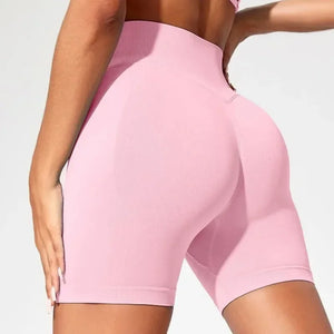 Shorts de Yoga de Cintura Alta para Mulheres de Verão, Elegantes e Sexy, Calças de Fitness para Corrida, Leggings de Yoga em Cores Sólidas, Meias Elásticas