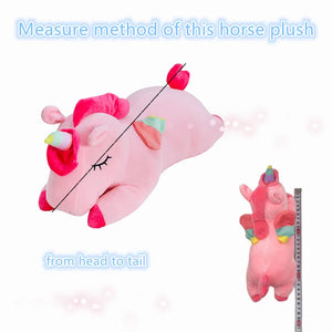 Pônei de Pelúcia Kawaii 25/50cm Brinquedos de Pelúcia Macios e Abraçáveis, Animais Acompanhantes, Presentes de Aniversário para Meninas