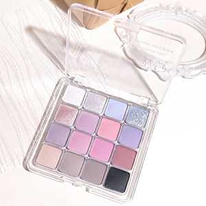 Paleta de sombras mágicas de pôr do sol de dezesseis cores, pérola, mate, tons terrosos, maquiagem coreana