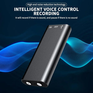 Gravador de Voz Digital Ultra-Fino Mini de 4GB-64GB com Ativação por Voz e Redução de Ruído, Gravação Profissional, Reprodutor de MP3 Profissional