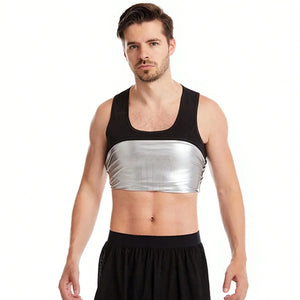 Camisa de Sauna para Homens, Camiseta de Suor de Sauna de Manga Curta, Colete de Sauna para Homens, Regata de Exercício na Academia