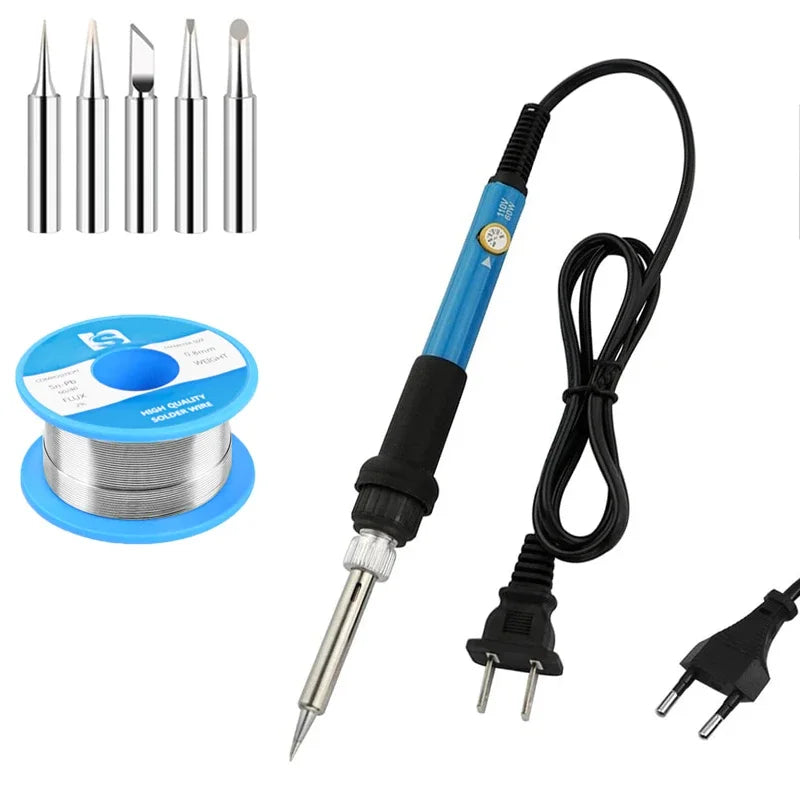 Ferro de Solda Elétrico com Temperatura Ajustável 110V/220V 60W Ferro de Solda Profissional Lápis de Calor Ferramenta de Reparação de Solda