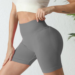 Shorts de Yoga de Cintura Alta para Mulheres de Verão, Elegantes e Sexy, Calças de Fitness para Corrida, Leggings de Yoga em Cores Sólidas, Meias Elásticas
