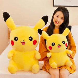 Brinquedos de Pelúcia Pokemon Pikachu de 25cm Kawaii Japão Anime Elfo Boneca de Pelúcia Macia e Fofa Boneca de Cartoon Pikachu Presente de Aniversário para Crianças Meninas