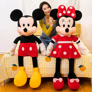 Brinquedos de Pelúcia Mickey Mouse de 35cm Kawaii Anime Mickey Minnie Modelos de Pelúcia Decorativos para Bonecas Presente de Aniversário para Crianças