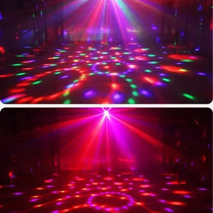 Luz de Disco LED RGB para Palco, Bola DJ Rotativa, Estroboscópio com Controle de Som, Dança Mágica, Carro de Natal, Presente de Festa, Lâmpada de Show a Laser para Festa em Clube