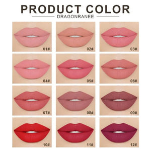 Batom Matte Matte Não Desbotável Hidratante Maquiagem Europeia e Americana Batom Matte Veludo Batom Matte à Prova d'Água Não Fácil de Desbotar Batom Matte Batom