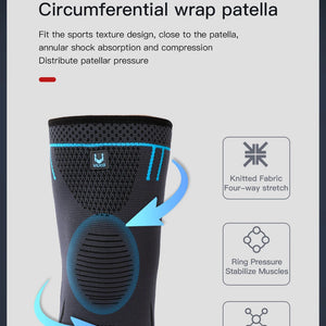 1 PC Suporte Profissional para Joelho, Manguito de Compressão para Joelho, Órtese de Silicone Antiderrapante para Dor no Joelho, Lesão no Menisco