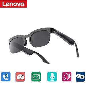 Lenovo Óculos Inteligentes 2026 Novos Óculos Inteligentes com Tradução AI, Bluetooth, Gravação de Conversas, Escuta de Música para Homens e Mulheres