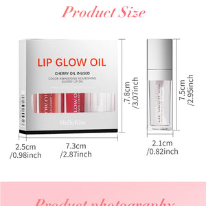 Conjunto de Óleo Labial Hidratante Jelly de Cristal Gloss Labial Volumizador Maquiagem Gloss Labial Sexy Óleo Iluminador Labial Tinta Volumizadora