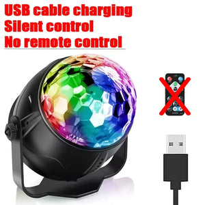 Luz de Disco LED RGB para Palco, Bola DJ Rotativa, Estroboscópio, Controle Remoto, Controle de Som, Dança Mágica, Carro de Natal, Presente de Festa, Lâmpada de Show a Laser para Clube