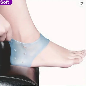 Protetores de Calcanhar de Silicone Azul Laváveis | Unissex para Cuidados Diurnos e Noturnos | Conforto Respirável e Duradouro