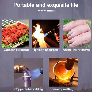 Acampamento Assar Churrasco Tocha de Gás Soldagem Criador de Fogo Isqueiro Queimador de Butano Chama Metal Chama de Metal Pistola de Chama Isqueiro de Soldagem Aquecimento