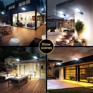 1/2/3/4PCS Luzes Solares para Exterior 3 Modos 200COB Lâmpada de Rua à Prova d'Água com Sensor de Movimento Iluminação de Segurança para Jardim Pátio Caminho Quintal