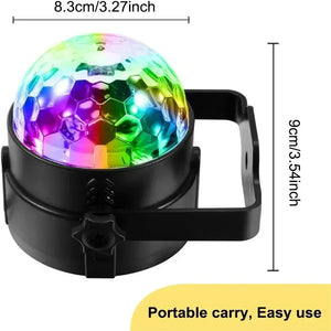 Luz de Disco LED RGB para Palco, Bola DJ Rotativa, Estroboscópio, Controle Remoto, Controle de Som, Dança Mágica, Carro de Natal, Presente de Festa, Lâmpada de Show a Laser para Clube