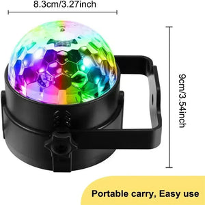 Luz de Disco LED RGB para Palco, Bola DJ Rotativa, Estroboscópio com Controle de Som, Dança Mágica, Carro de Natal, Presente de Festa, Lâmpada de Show a Laser para Festa em Clube