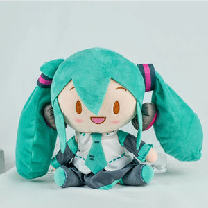 Desenho animado 20cm Boneca de pelúcia Hatsune Miku Brinquedo Anime sakura Miku snow Miku Personagem Kawaii Posição sentada Fufu Presente de Natal para crianças
