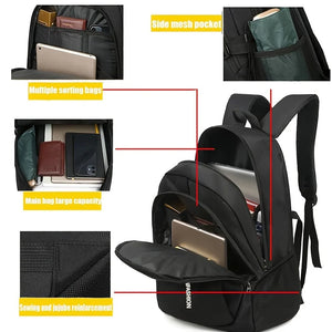 Mochilas Masculinas Oxford Impermeáveis Mochila de Negócios para Computador Mochila de Viagem Casual Mochila Escolar para Estudantes do Ensino Médio