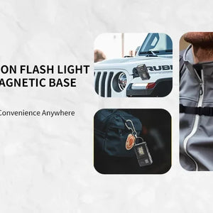 Lanterna LED Recarregável por USB MINI Portátil com Ímã na Cauda Luz de Trabalho Super Brilhante Lanterna de Camping Lateral COB Lanterna de Emergência