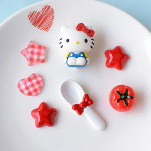 Doce e Legal Conjunto Hello Kitty DIY Charms para Sapatos Acessórios de Jardim Vermelho Tomate Fivela para Tamancos Sandálias Decoração Presentes de Festa