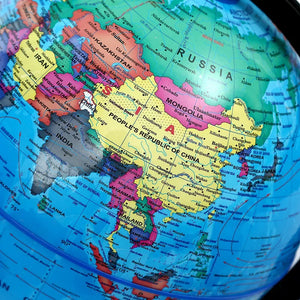 Conjunto de Globo Padrão para Ensino, Mapa em Inglês HD com Rotação de 360°, para Sala de Aula e Estudantes de Geografia, Recurso Educacional