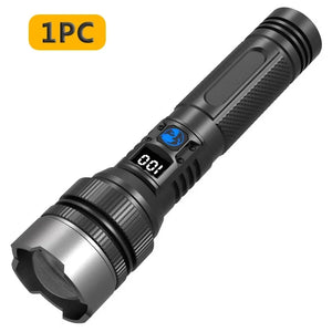 Lanterna Super Brilhante de 100000LM Lanterna Tática LED Recarregável de Longo Alcance para Camping ao Ar Livre, à Prova d'Água, Pesca