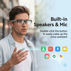 Óculos Inteligentes Fotochromáticos Anti Luz Azul Bluetooth V5.3 Fones de Ouvido para Chamadas HIFI Homens Mulheres Óculos de Sol UV400 Esportes Pesca Trabalho