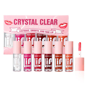 MAGIC CASA 6pcs/conjunto Pequena garrafa Óleo Labial Hidratante de Gel longa duração Hidratante suave brilhante Líquido Hidratante Labial