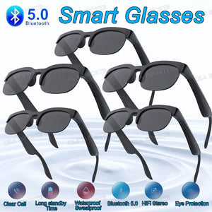 Novos Óculos de Sol Inteligentes Bluetooth V5.3 Chamadas Fones de Ouvido para Esportes ao Ar Livre HIFI Tecnologia Preta Anti-toque UV Para Homens e Mulheres
