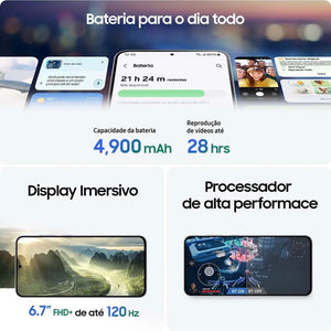 Smartphone Samsung Galaxy S25 FE 128GB 5G 8GB RAM Azul Marinho 6,7" Câmera Tripla + 12MP Selfie