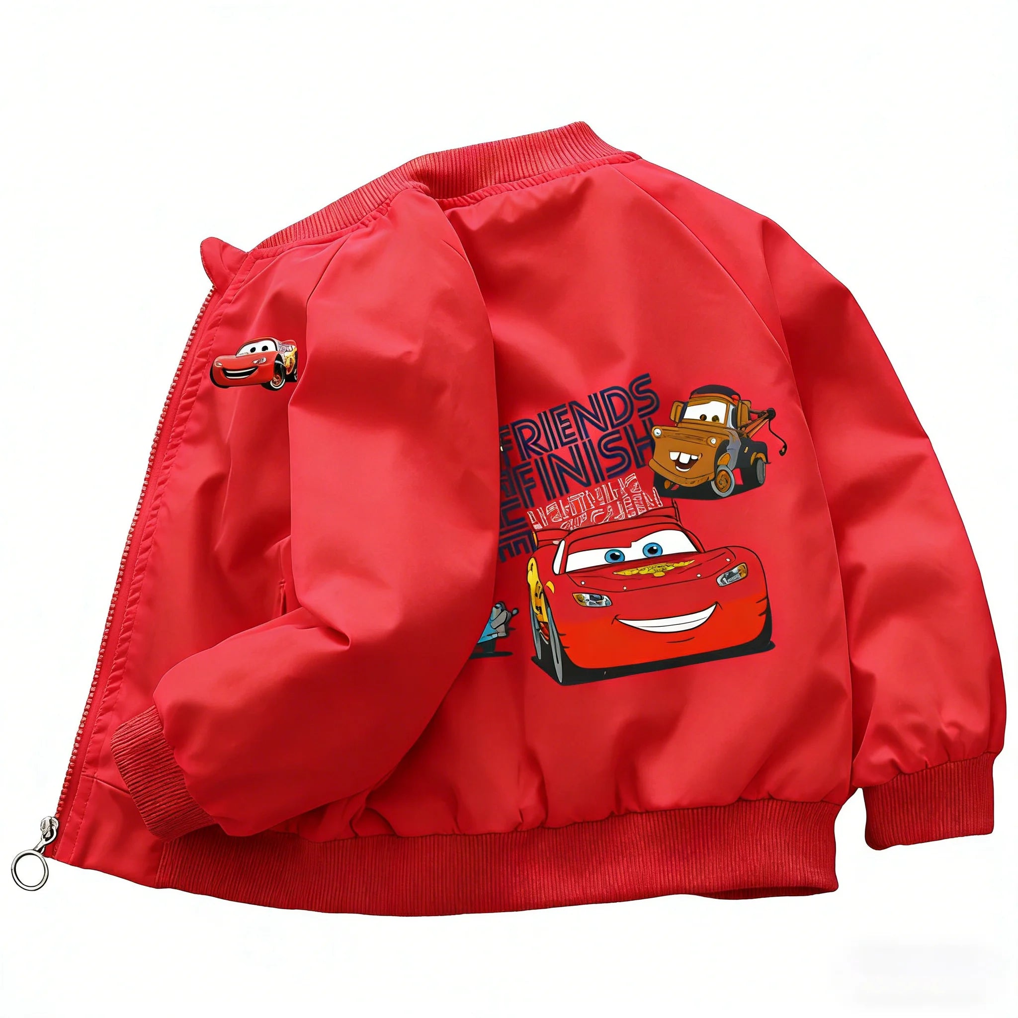 Jaqueta Infantil Cars Lightning McQueen Nova Primavera Outono Menino Menina Cartoon Zíper Manga Longa Corta-Vento Casacos Esportivos para Crianças