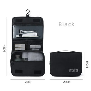 Bolsa de Armazenamento Portátil de Tecido Oxford para Homens, Organizador de Artigos de Higiene, Bolsa de Cosméticos para Mulheres, Necessaire de Viagem Impermeável e Suspensa