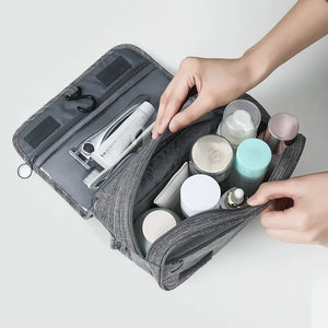 Bolsa de Armazenamento Portátil de Tecido Oxford para Homens, Organizador de Artigos de Higiene, Bolsa de Cosméticos para Mulheres, Necessaire de Viagem Impermeável e Suspensa