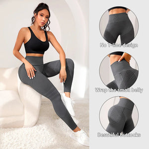 Calças de Esporte com Linhas Sexy Levantando o Bumbum Calças Justas de Esporte Calças de Fitness Elásticas de Cintura Alta para Mulheres Calças de Corrida Yoga