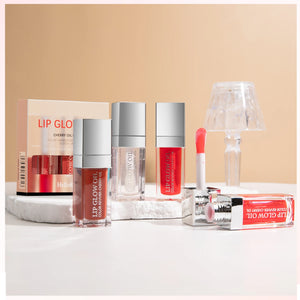 Conjunto de Óleo Labial Hidratante Jelly de Cristal Gloss Labial Volumizador Maquiagem Gloss Labial Sexy Óleo Iluminador Labial Tinta Volumizadora