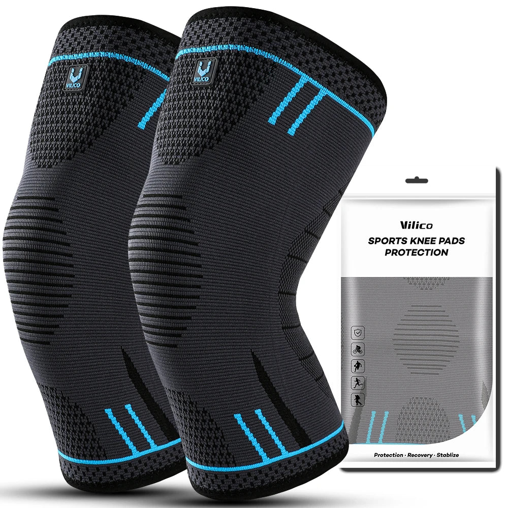 1 Pçs Manga de Suporte para Joelho de Compressão Elástica Respirável Protetor de Joelho com Molas para Academia Esportes Basquete Voleibol Corrida