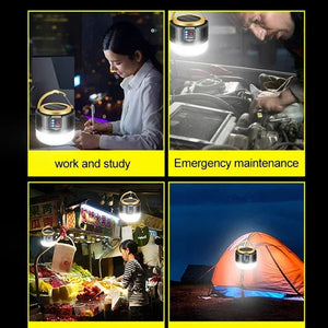 Lanterna de Camping Portátil Power Bank Lanterna LED para Camping Lanterna de Mão à Prova d'Água Luz de Tenda Externa Lanterna Recarregável Holofote Lanterna