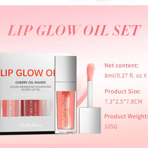 Conjunto de Óleo Labial Hidratante Jelly de Cristal Gloss Labial Volumizador Maquiagem Gloss Labial Sexy Óleo Iluminador Labial Tinta Volumizadora