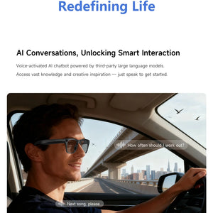 Óculos Inteligentes Xiaomi AI 4K HD Lente Fotocromática Câmera Óculos Chamadas Bluetooth Reprodutor de Música Assistente de Voz Tradução Vídeo