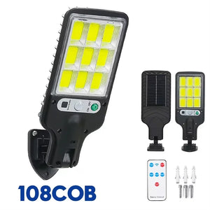 Nova Luz Solar LED 300000LM Lâmpada Solar Externa com Sensor de Movimento 4 Modos à Prova d'Água IP65 Luz Solar para Jardim de Rua Lanternas