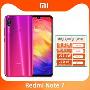 Smartphone Original Xiaomi Redmi Note 7 4G 64G/6G 64G Snapdragon 660AIE Android Telefone Móvel Câmera Traseira 48.0MP+5.0MP