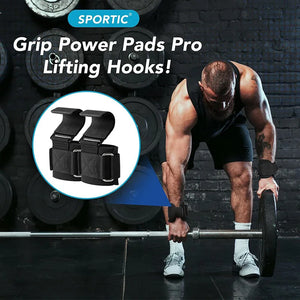 Ganchos de Levantamento de Peso com Envolvimentos para Pulso, Alça de Barra de Mão, Faixa de Pulso para Academia, Ganchos de Fitness, Faixa de Peso para Pull-Ups, Luvas de Levantamento de Potência