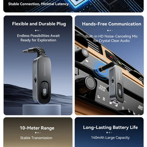Essager 2-em-1 Receptor Transmissor de Áudio Bluetooth Sem Fio Bluetooth 5.1 Adaptador de Áudio AUX 3,5mm Estéreo para Fones de Ouvido TV Carro