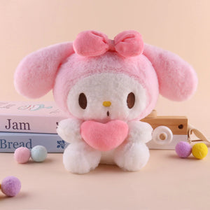 22cm Sanrio Hello Kitty Kuromi Almofada KT Brinquedo de Pelúcia Meninas Animais de Pelúcia Macios Coração My Melody Cinnamoroll Boneca de Pelúcia Presentes