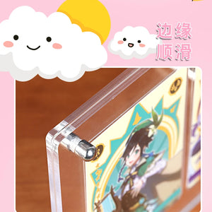 Suporte de Exibição de Cartões de Anime de Acrílico Transparente com Base, Adequado para Cartões de Anime, Cartões de Estrela, Exibição de Cartões de Jogo, Presente