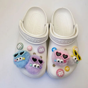 Charms para Sapatos DIY 3D Estereoscópico Bola de Cabelo Gênio Decoração Fivela para Acessórios de Charms para Sapatos Presente para Meninas em Festa