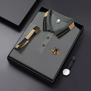 Nova Moda Masculina Camisa Polo de Manga Curta com Colarinho Bordado Verão Nova Camisa Polo Respirável de Manga Curta, Top Masculino de Alta Qualidade para Exterior