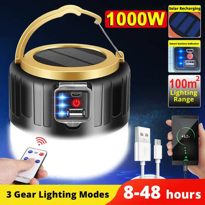 Lanterna de Camping Portátil Power Bank Lanterna LED para Camping Lanterna de Mão à Prova d'Água Luz de Tenda Externa Lanterna Recarregável Holofote Lanterna