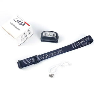Lanterna de Cabeça de Luz Forte Mini LED Pesca Noturna Lanterna Poderosa Lanterna de Cabeça para Camping ao Ar Livre à Prova d'Água Portátil com Sensor LED