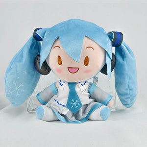 Desenho animado 20cm Boneca de pelúcia Hatsune Miku Brinquedo Anime sakura Miku snow Miku Personagem Kawaii Posição sentada Fufu Presente de Natal para crianças